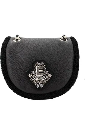 ERMANNO SCERVINO Femme, Sacs, Noir, Taille: ONE Size Mini sac bandoulière en peau de mouton avec garniture en fourrure