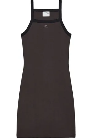 Courrèges Femme, Robes, Brun, Taille: 40 FR Mini-robe Marron en Coton