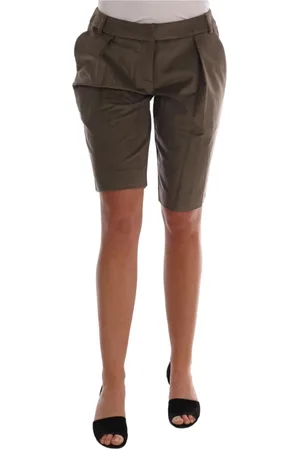 ERMANNO SCERVINO Femme, Shorts, Vert, Taille: 36 FR Bermuda à Détails Logo