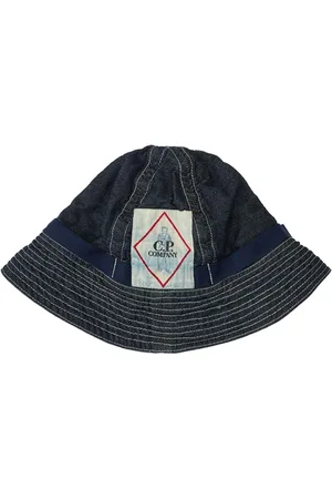 C.P. Company Homme, Accessoires, Bleu, Taille: XL Chapeau Seau en Denim Bleu Marine