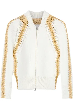 ERMANNO SCERVINO Femme, Pulls, Blanc, Taille: 38 FR Bomber Cardigan