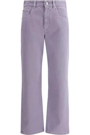 Brunello Cucinelli Femme, Jeans, Violet, Taille: 38 FR Jean Classique Coupe Droite avec Fermeture Éclair