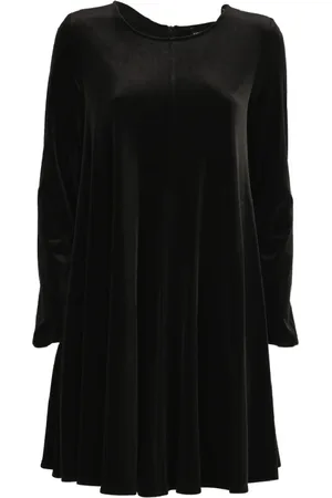 Emporio Armani Femme, Robes, Noir, Taille: 36 FR Robe Évasée en Chenille Zippée
