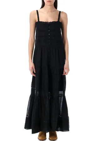 Isabel Marant Femme, Robes, Noir, Taille: 38 FR Robe Noire en Dentelle avec Coupe Évasée