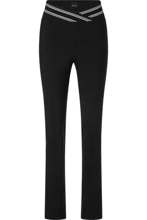 Marc Cain Femme, Pantalons, Noir, Taille: 40 FR Pantalon Slim-Fit Croisé