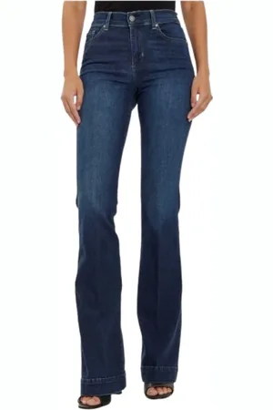 Liu Jo Femme, Jeans, Bleu, Taille: W24 Jean Évasé Taille Haute avec Strass