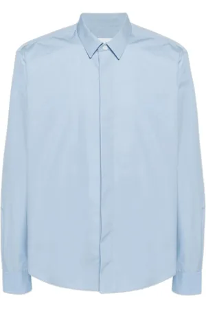 Ami Homme, Chemises, Bleu, Taille: M Chemise Popeline Coton Bleu Cachemire - L