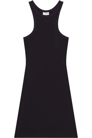 Courrèges Femme, Robes, Noir, Taille: 36 FR Robe Noire Sans Manches à Dos Croisé