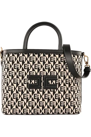 Elisabetta Franchi Femme, Sacs, Noir, Taille: ONE Size Sac de magasinage à motif de diamant