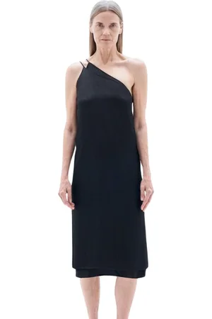 Filippa K Femme, Robes, Noir, Taille: 40 FR Robe Asymétrique Seersucker