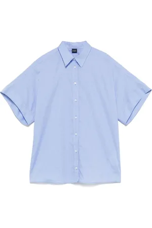 FAY Femme, Blouses et Chemises, Bleu, Taille: 36 FR Chemisier Bleu Coton Élégance Polyvalence