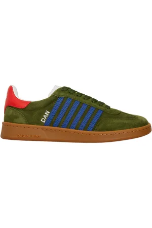 Dsquared2 Homme, Chaussures, Vert, Taille: 40 EU Baskets Basse avec Bandes Contrastées