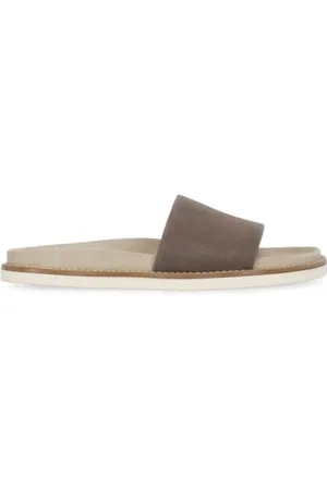 Brunello Cucinelli Homme, Chaussures, Brun, Taille: 41 EU Tongs en cuir