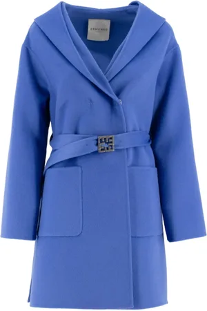 ERMANNO SCERVINO Femme, Manteaux, Bleu, Taille: 38 FR Manteau Ceinturé
