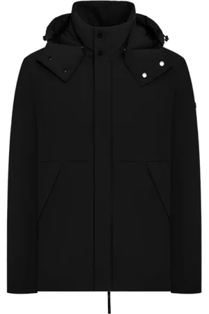 Duno Homme, Manteaux, Noir, Taille: XS Parka en Nylon avec Capuche Amovible