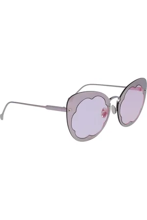 Salvatore Ferragamo Femme, Accessoires, Violet, Taille: ONE Size Lunettes de soleil lilas en métal avec filtre UV