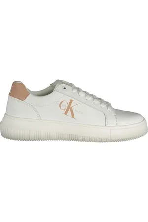 Calvin Klein Femme, Chaussures, Blanc, Taille: 36 EU Baskets Basses en Polyester
