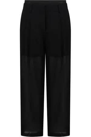 Helmut Lang Femme, Pantalons, Noir, Taille: 36 FR Pantalon Large Transparent à Double Plis