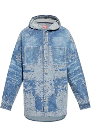 Diesel Homme, Chemises, Bleu, Taille: S Chemise en jean avec capuche