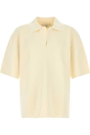 Ami Homme, Tops, Jaune, Taille: M Polo Oversize Crème en Viscose