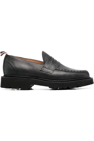 Thom Browne Femme, Chaussures, Noir, Taille: 38 EU Mocassins Penny à Grains