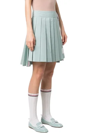 Thom Browne Femme, Jupes, Bleu, Taille: 38 FR Mini-jupe plissée
