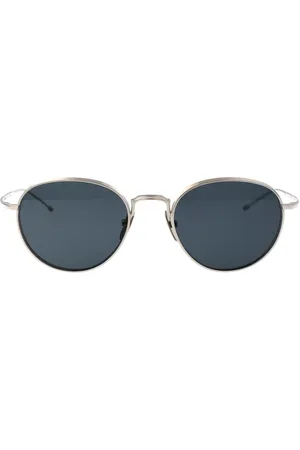 Thom Browne Unisex, Accessoires, Gris, Taille: S Lunettes de soleil rondes
