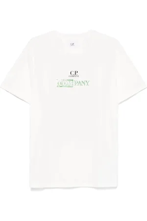 C.P. Company Homme, Tops, Blanc, Taille: L T-Shirt Logo 24/1 Jersey