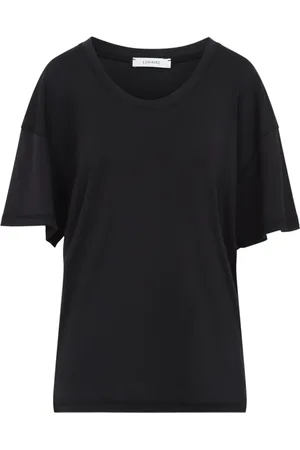 LEMAIRE Femme, Tops, Noir, Taille: 38 FR T-shirt en coton côtelé gris