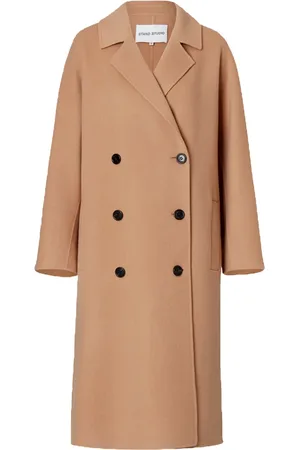 Stand Studio Femme, Manteaux, Brun, Taille: 38 FR Manteau Camel en Laine Mélangée