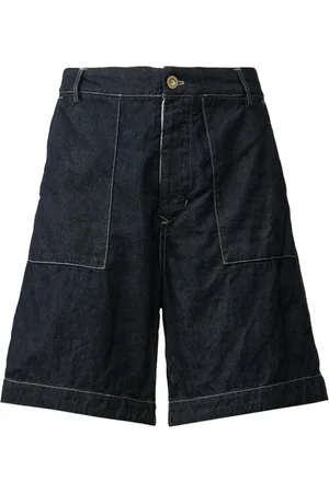 C.P. Company Homme, Shorts, Bleu, Taille: L Shorts en Denim Bleu avec Logo de Marin