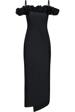 COPERNI Femme, Robes, Noir, Taille: 36 FR Robe Noire Froncée à Motifs Floraux