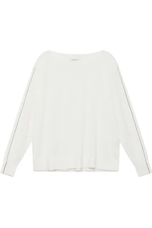 Maliparmi Femme, Pulls, Blanc, Taille: 38 FR Smooth Spring Knit