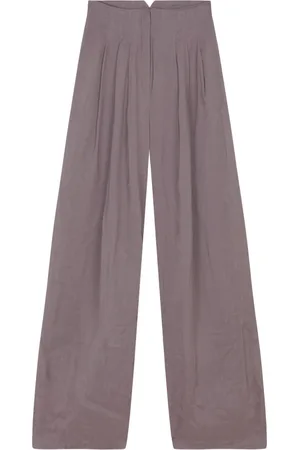 Cortana Femme, Pantalons, Violet, Taille: 36 FR Pantalon Palazzo en Lin Taille Haute Lavande