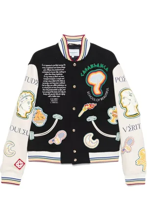 Casablanca Homme, Vestes, Multicolore, Taille: M Veste de baseball patchwork en chenille