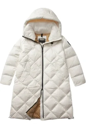 Blauer Femme, Vestes, Blanc, Taille: 40 FR Élégante Veste Trench Imperméable en Duvet