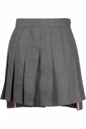Thom Browne Femme, Jupes, Gris, Taille: 36 FR Jupe plissée taille haute avec ourlet arrière