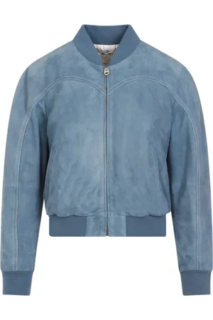 Chloé Femme, Vestes, Bleu, Taille: 36 FR Blouson Bomber Bleu Grisonnant