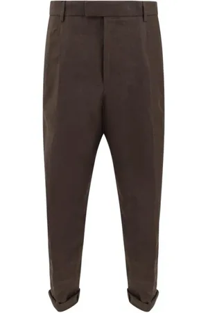 Dolce & Gabbana Homme, Pantalons, Brun, Taille: S Pantalon Classique en Lin Marron