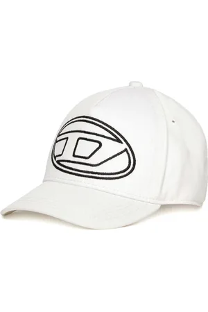 Diesel Unisex, Accessoires, Blanc, Taille: L Casquette de baseball blanche avec logo contour