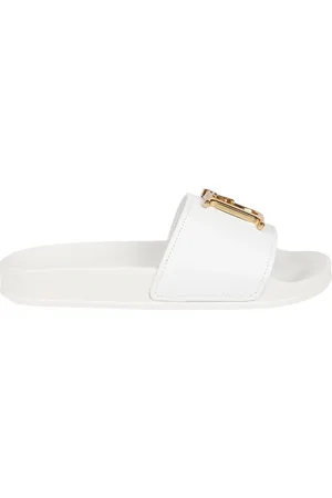 Dsquared2 Femme, Chaussures, Blanc, Taille: 37 EU Sandales Slides Vintage Bianco/Oro