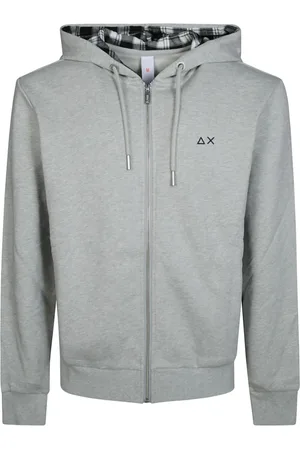 sun68 Homme, Sweatshirts et sweats à capuche, Gris, Taille: M Sweat à capuche zippé contrasté