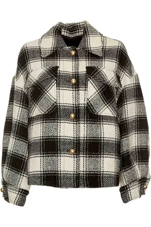 Essentiel Antwerp Femme, Vestes, Noir, Taille: 38 FR Veste à Carreaux Goldeneye