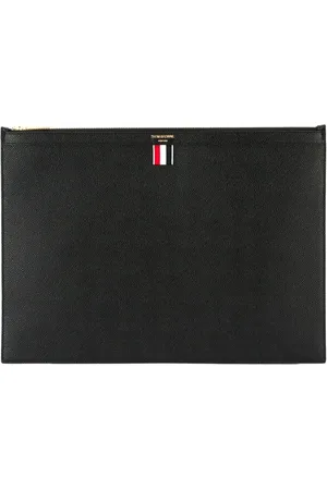 Thom Browne Homme, Sacs, Noir, Taille: ONE Size Grand Porte-Document Zippé pour Ordinateur Portable