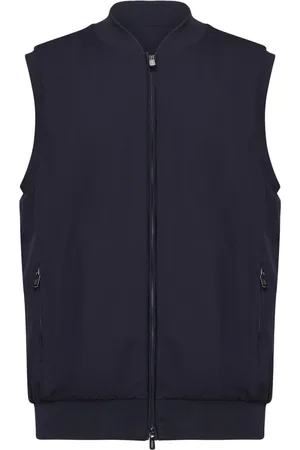 FEDELI Homme, Vestes, Bleu, Taille: XL Veste sans Manches Zippée en Nylon