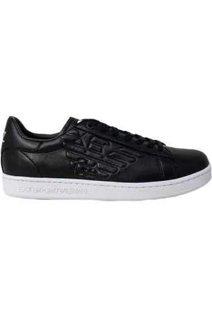 EA7 Homme, Chaussures, Noir, Taille: 44 2/3 EU Baskets basses en polyuréthane