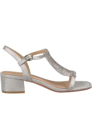 Alma en Pena Femme, Chaussures, Gris, Taille: 38 EU Sandale en maille strass talon