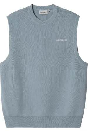 Carhartt Homme, Pulls, Bleu, Taille: L Gilet Tricoté Brodé