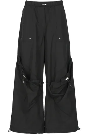 The Attico Femme, Pantalons, Noir, Taille: 38 FR Pantalon Cargo Jambe Large Élastique