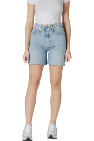 Calvin Klein Femme, Shorts, Bleu, Taille: W29 Shorts en Denim Bleu Clair avec Poches